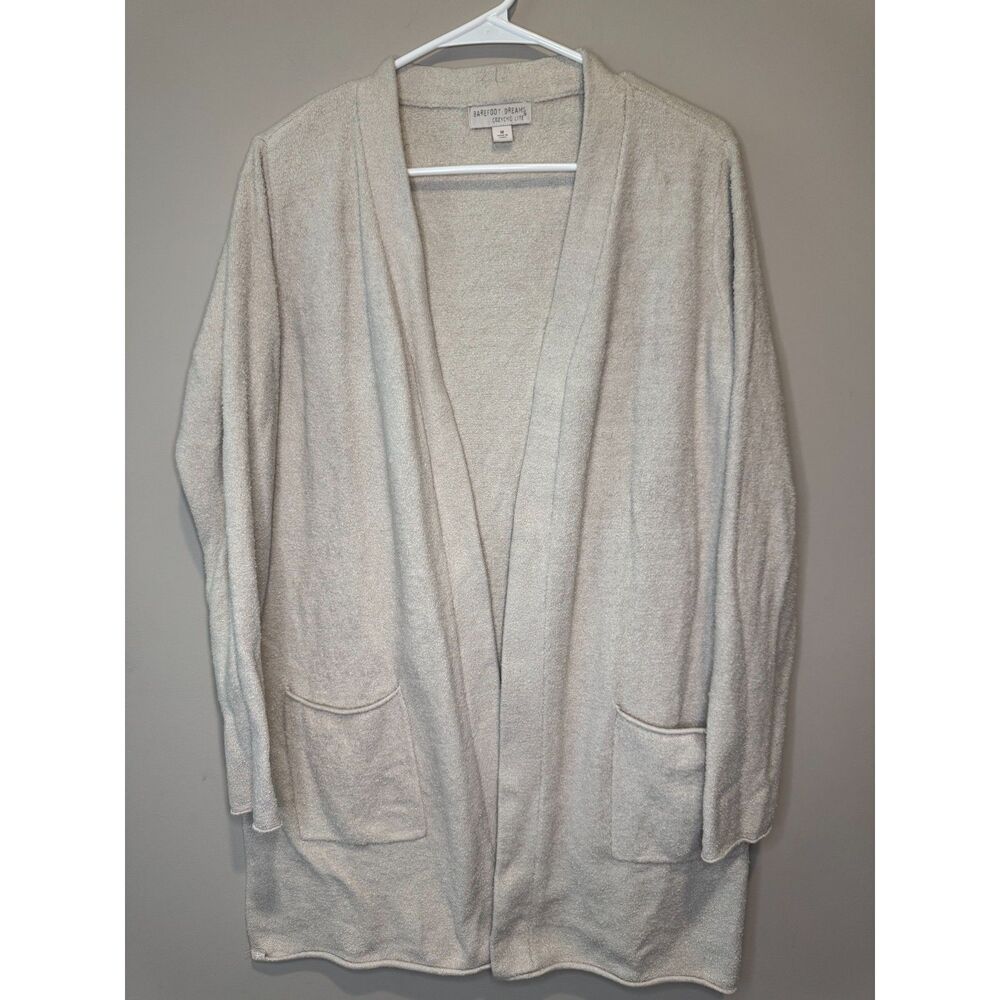 Barefoot Dreams CozyChic Lite Cardigan Womens M Open Front Soft Lounge Sweater